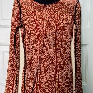 Jean Paul Gaultier Red and Black Patterned Blouse